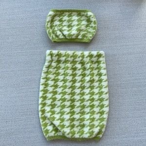 Princess polly cute green bandeau n skirt set